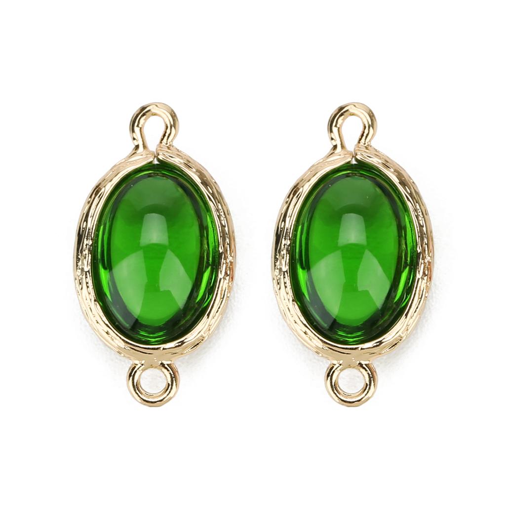 5Pcs/Lot 12×23mm Glass Pendant Smooth Colored Double Hole 2mm Pendant For Women's Earrings Making Diy Charm Bracelet Supplies