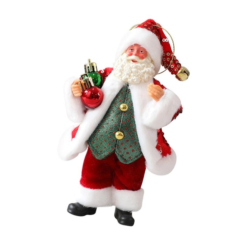  Decorative Resin Statue Carved Santa Figure for Years Round Holiday Decorations and Display Desk Ornament