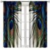 Peacock Feathers Print Curtains Suitable Bedroom Living Room Kitchen Decoration Home Window Set Of 2 Made Polyester Great Decor
