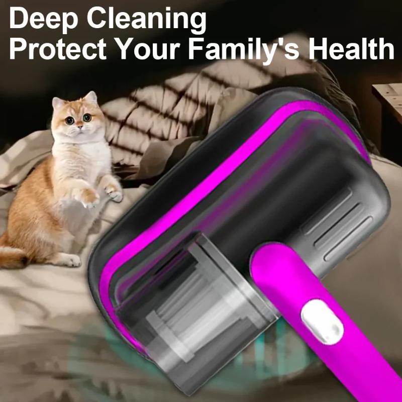 2026 New Wireless Handheld Mattress Vacuum Cleaner with UV-C Light HEPA Filter and Ultrasonic Vibration12KPa for Bed Sofa Car Seat Carpet