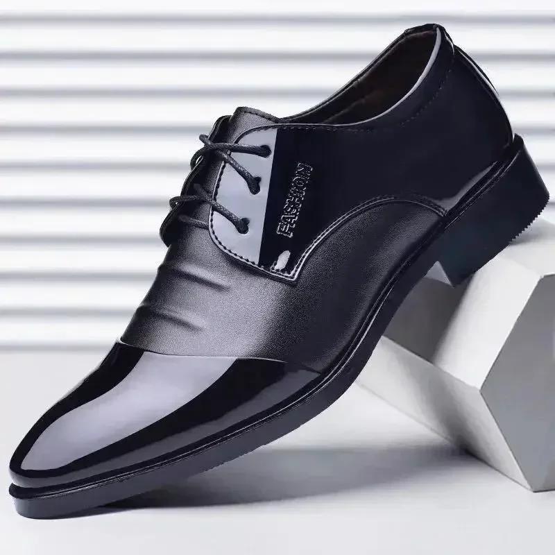 Fashion Social Shoe Male Spring Autumn Office Pointed Toe Men's Formal Shoes Low Price Cheap Liquidation Clearance Elegant and Classic