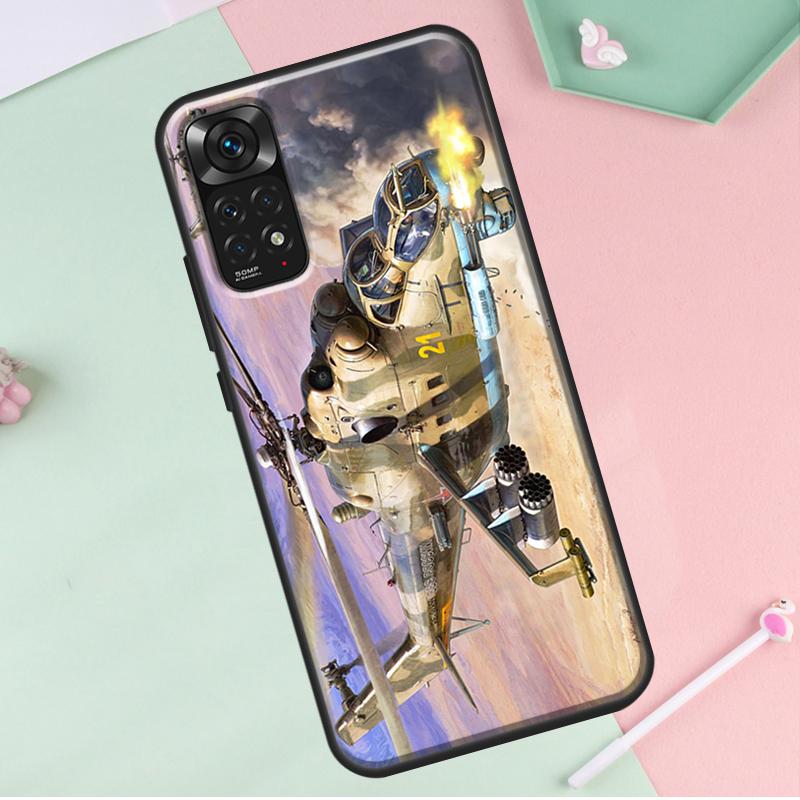 

Чехол Mil Mi 24 Hind Helicopter для Redmi Note 12 Pro Plus для Redmi Note 10 8 9 11 Pro 12S 11S 10S 9S 9C 10C 12C Redmi Note 10 Pro