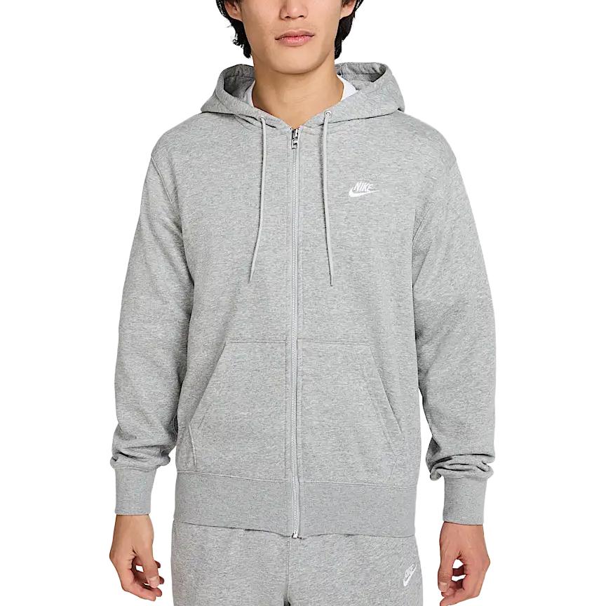 Nike Club Zip-Up French Long Sleeve Hoodie Men Hoodies Gray FN3885063