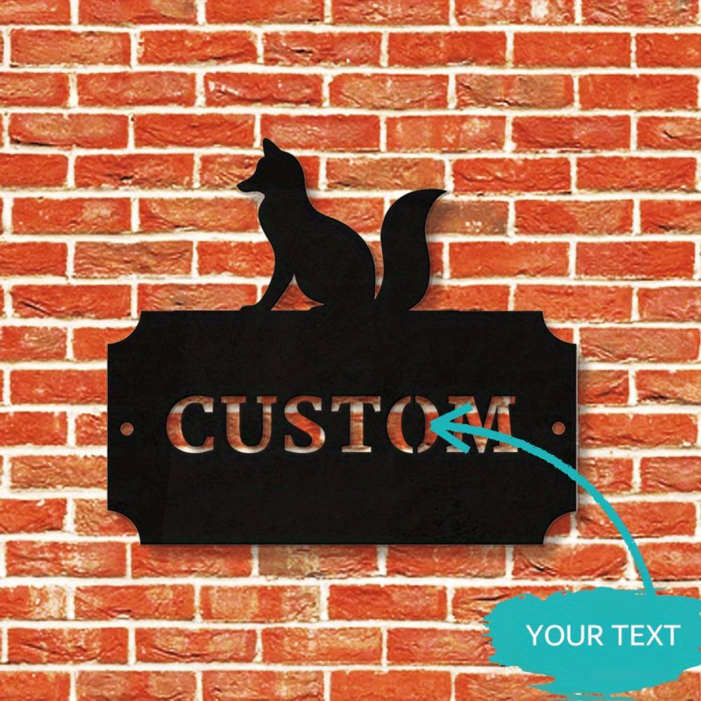 Metal Address Sign Fox Design House Number Plaque Outdoor Door Decor Custom