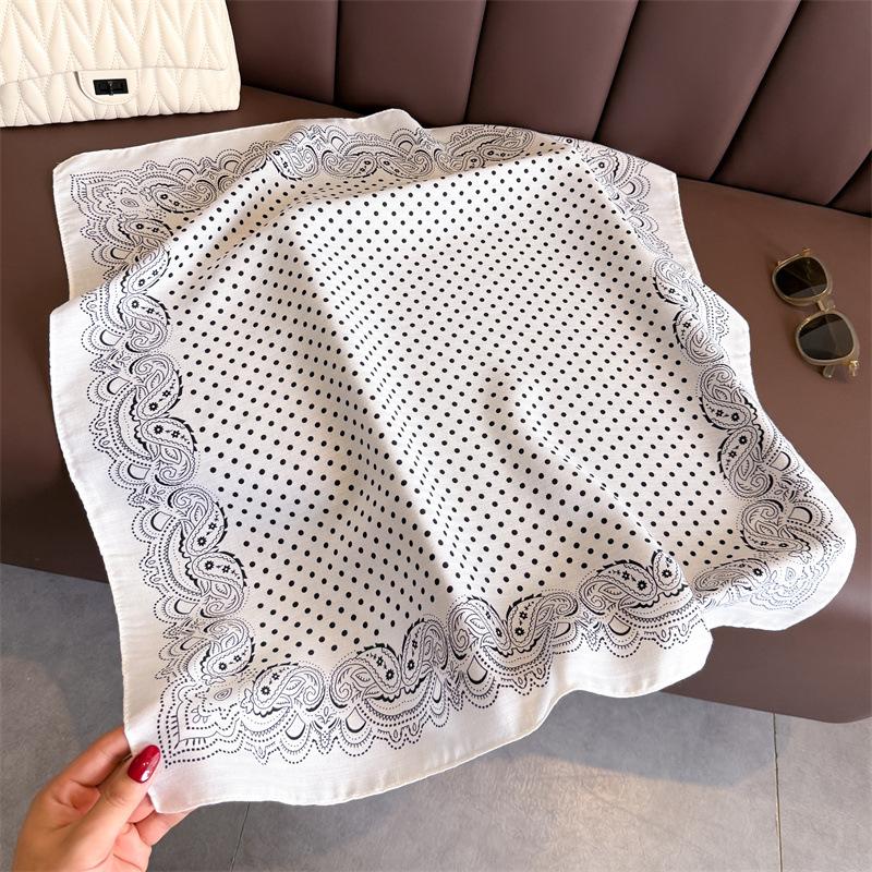 New Cashew Print Female Neck Scarf Cotton Linen Feeling Women Hair Scarves Foulard Head Band Shawls Wraps Neckerchief Bandana