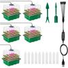 Full Spectrum LED Grow Light with Seedling Tray Plant Seed Starter Trays Greenhouse Growing Trays with Holes 12 Cell Per Tray