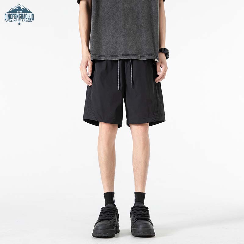 Dingfengbaoluo Ice Silk Shorts for Men, Summer Outdoor Quick-Dry Versatile Comfortable Breathable Casual Five-Point Pants