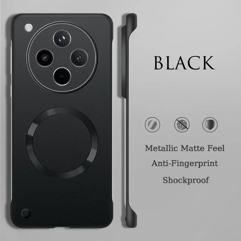 Ultra Thin Metallic Frameless Magnetic Case For OPPO Find X8 Pro X8 Ultra X8S X8S Plus Magnetic Shockproof Protect Cover