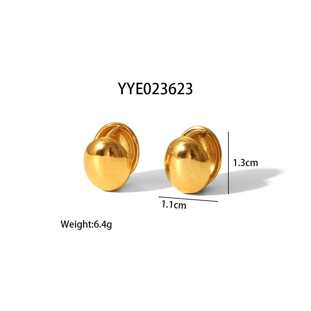 

Gold Color Shell Star Charm Stainless Steel Earrings For Women Pierce Love Double Size Stud