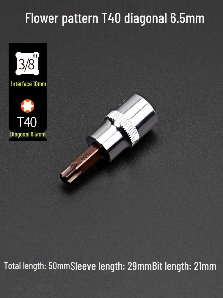 Flower Pattern Torx T30 T40 Slotted Phillips Screwdriver Bit Set with Press-Fit Heads