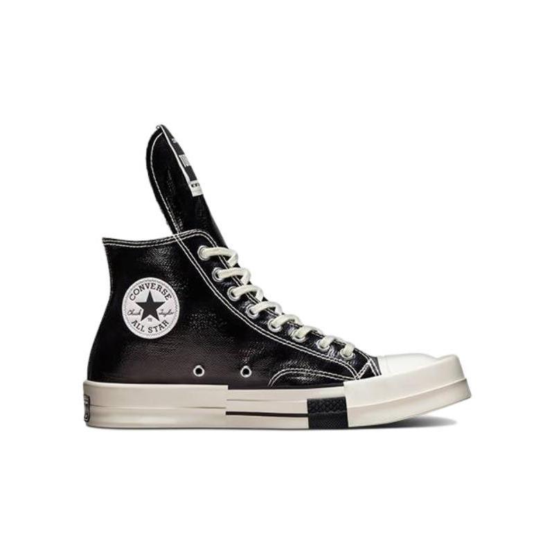 Rick Owens DRKSHDW X Converse 1970s Chuck Taylor All Star Collaboration Trendy Glossy Lacquer High Top Canvas Unisex Black