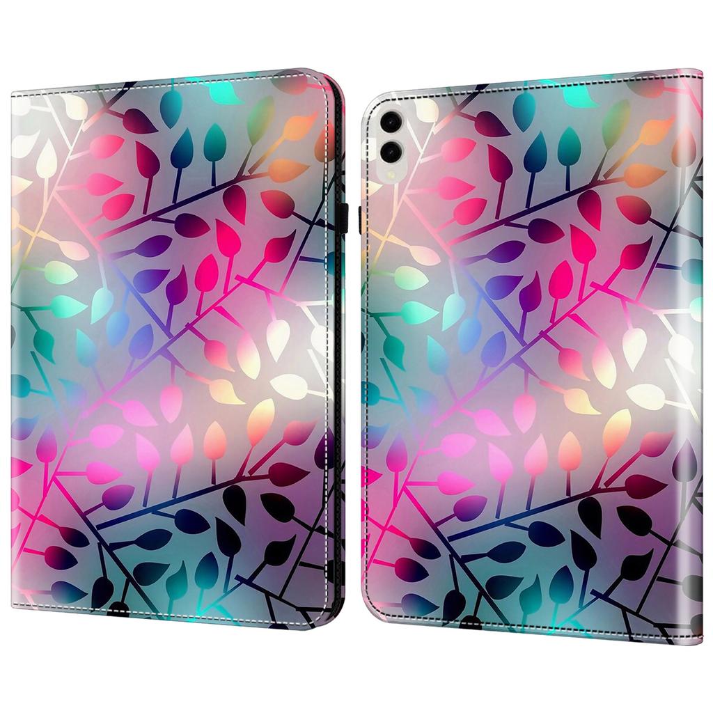 For Samsung Galaxy Tab S10 Ultra/S9 Ultra Case PU Leather Card Slots Tablet Cover Pattern Print -  Black Horse