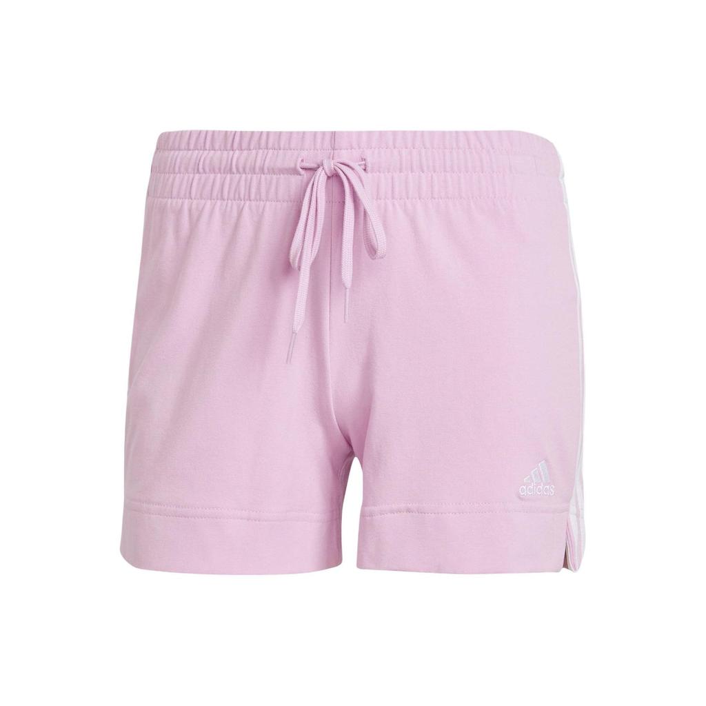 Adidas Logo Embroidered Colorblock Striped Drawstring Training Shorts Women Bottoms Pink GM5527