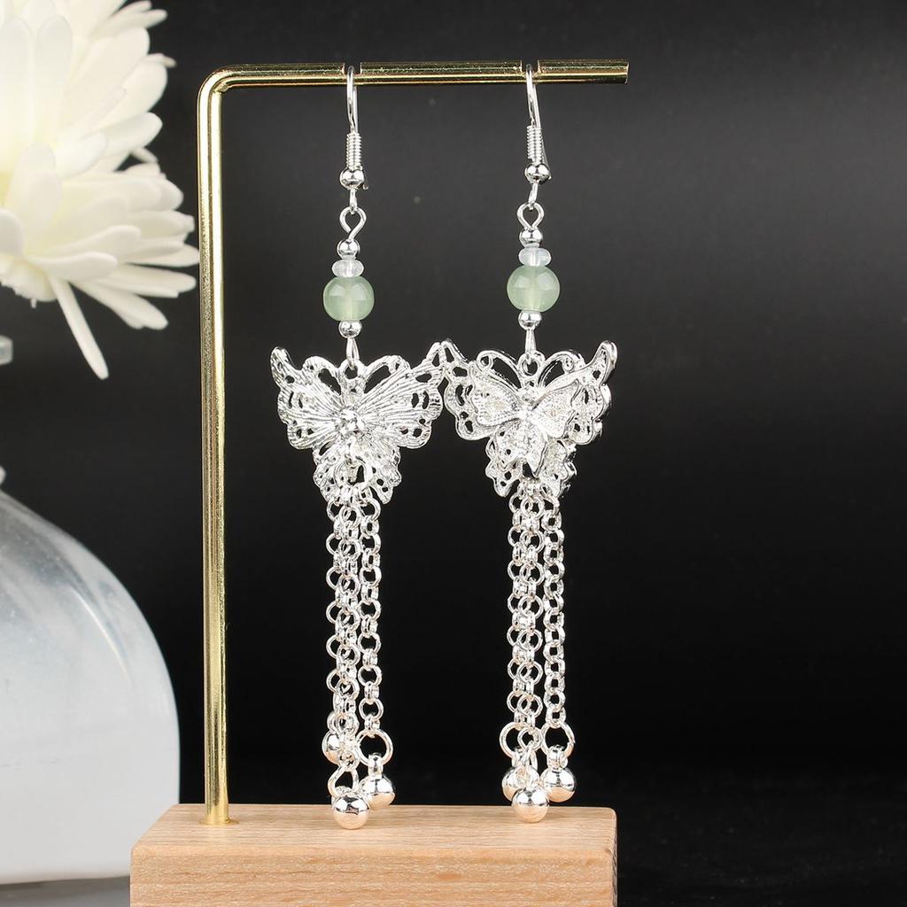 Turquoise Earrings Bohemian Drop Ear Earrings with Tassels, Geometric Alloy, Retro Style, Boastful Ear Accessories