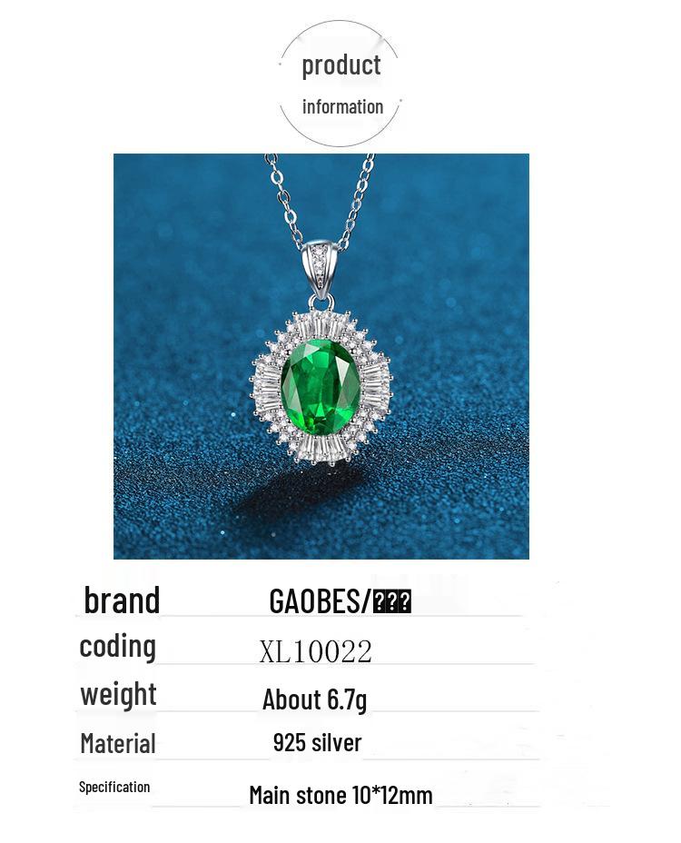 Elegant S925 Emerald, Sapphire & Ruby Pendant Necklace for Women
