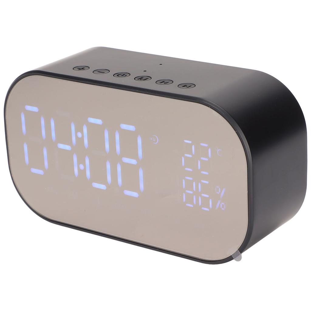 Alarm Clock Bluetooth Speaker Smart Speaker with Clock with 3 Adjustable Level BrightnessBlack