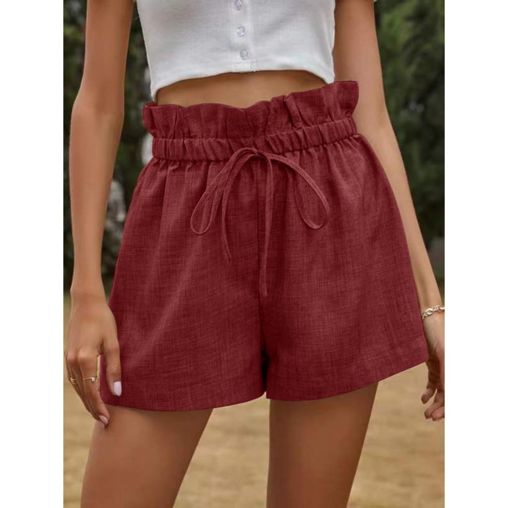 Women's High Waist Loose Fit Wide Leg Shorts Casual Summer Drawstring Pants