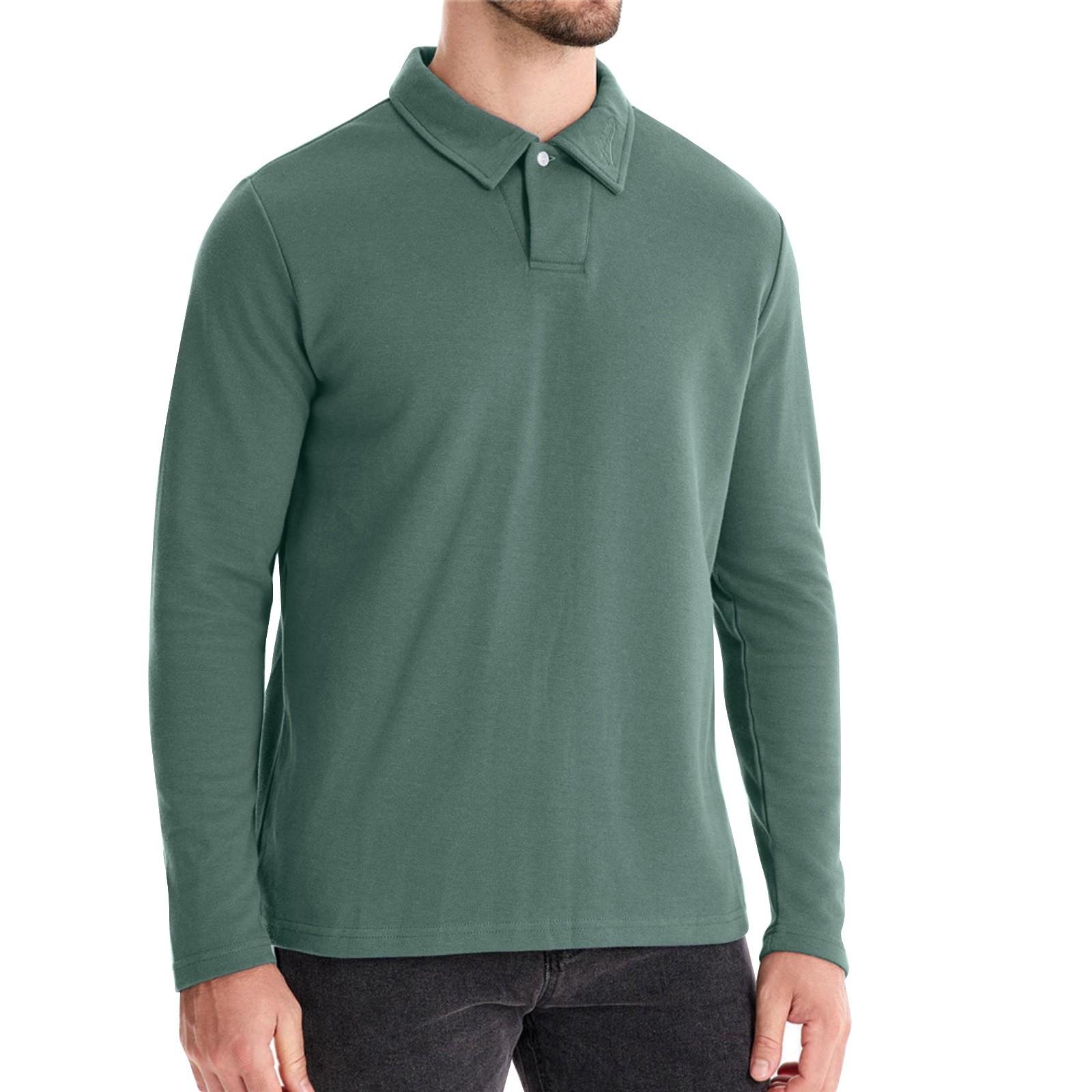 

Мужской зимний однотонный топ с пуговицами на лацканах и длинными рукавами XL зелёный