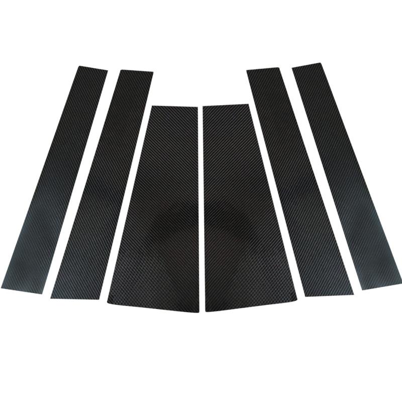 

6 шт. Комплекты черных стоек кузова из углеродного волокна для Toyota Highlander/Kluger 2014-2019 Наклейки на стойки дверей и окон автомобиля углеродного волокна черного