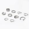 Ring, Wind Hollow Butterfly Fashion Pearl 10-Piece Set Ring Ring Ring