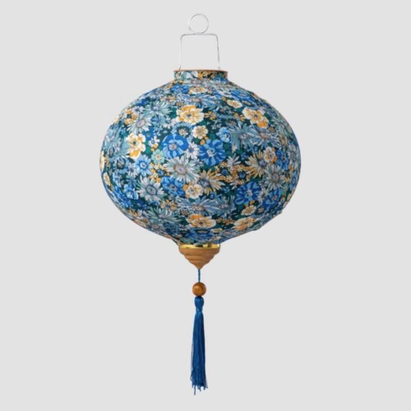 12 Inch Flower Printed Hanging Cloth Lantern Chinese Spring Festival Home Bedroom Decor Wedding Party Outdoor Lantern Ornaments