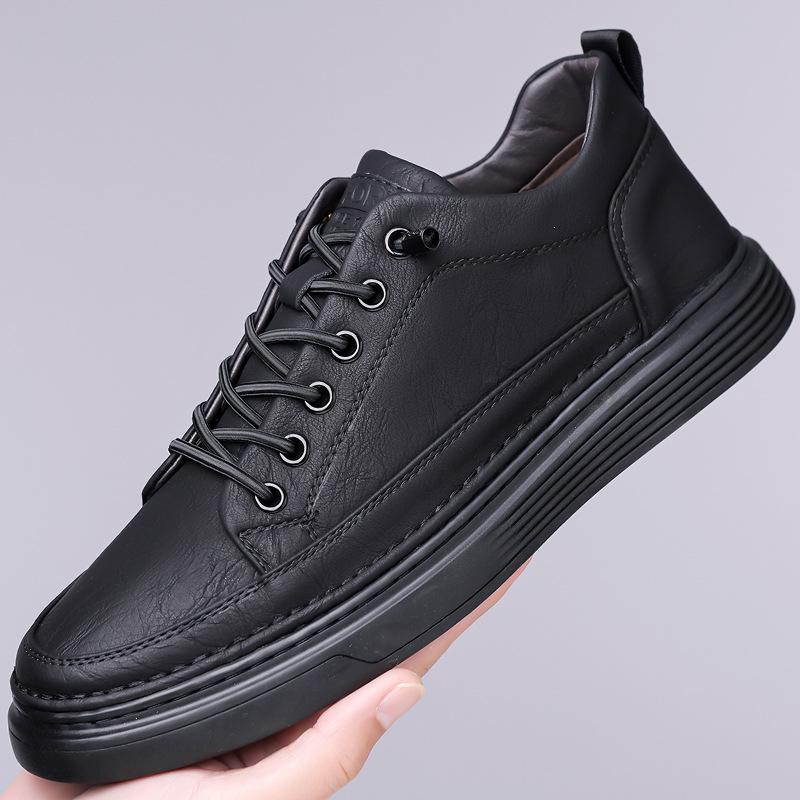 

Мужская кожаная обувь осень повседневная мужская обувь модная кожаная маленькая белая обувь дышащая спортивная универсальная обувь для скейтборда 44