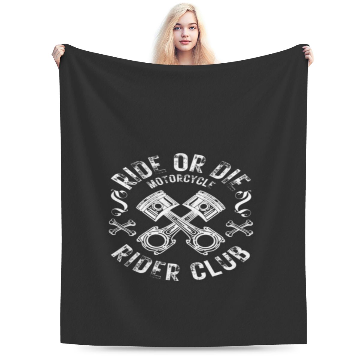 Ride Or Die Motorcycle Rider Club Vintage Emblem Personalized Warm Decorate Home An UltraSoft Micro Fleece Blanket 75x100cm 30x40in