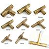 4/5/6/8/10/12/14/19mm Hose Barb Tail Tee 3 Ways Reudcing Brass Pipe Fitting Splitter Coupler Adapter Connector Water Gas Oil