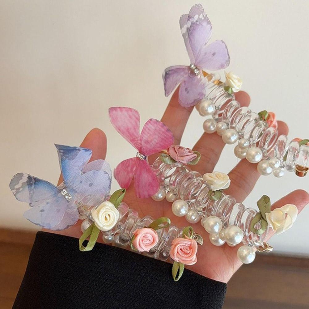 Soft Elastic Spiral Hair Ties No Damage Pony Hairwire New Twisted Hair Wire  for Women