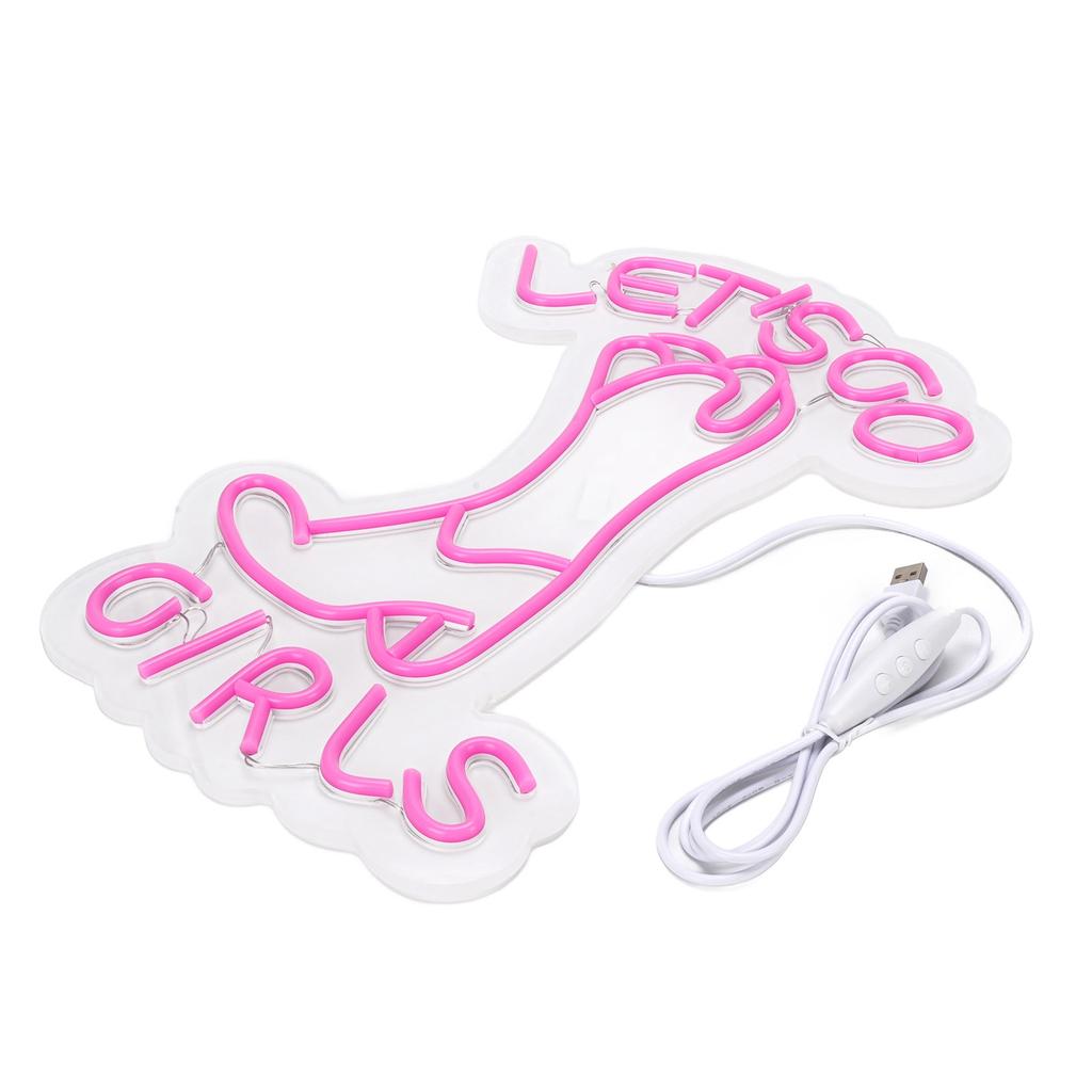 LED Neon Light Lets Go Girls Boot Sign Wall Decoration for Bachelor Birthday Party Photography Prop