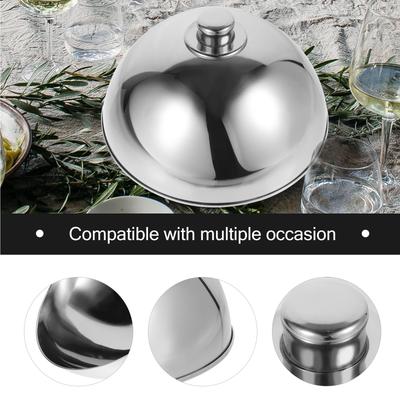 Edelstahl Lebensmittelabdeckung Runde Haube Robuste Staub- und Fliegenschutz für gegrillte Burger Speck Steak BBQ Campingkochen