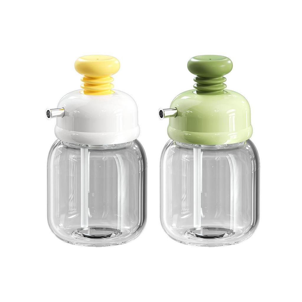 Press-Type Glass Oil & Vinegar Dispenser Bottle for Kitchen