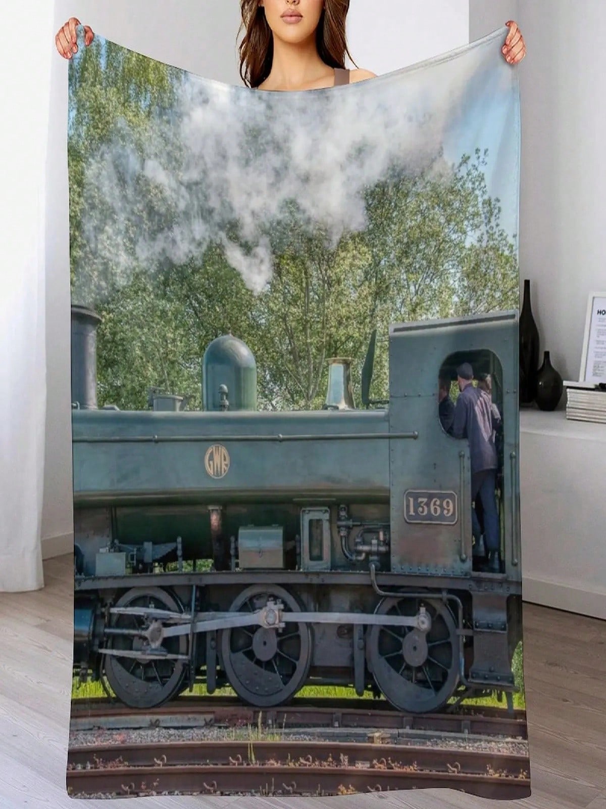 GWR Pannier Locomotive 1369 Throw Blanket Blankets For   Plaid On The Sofa Blankets And Throws Blankets 75X95CM