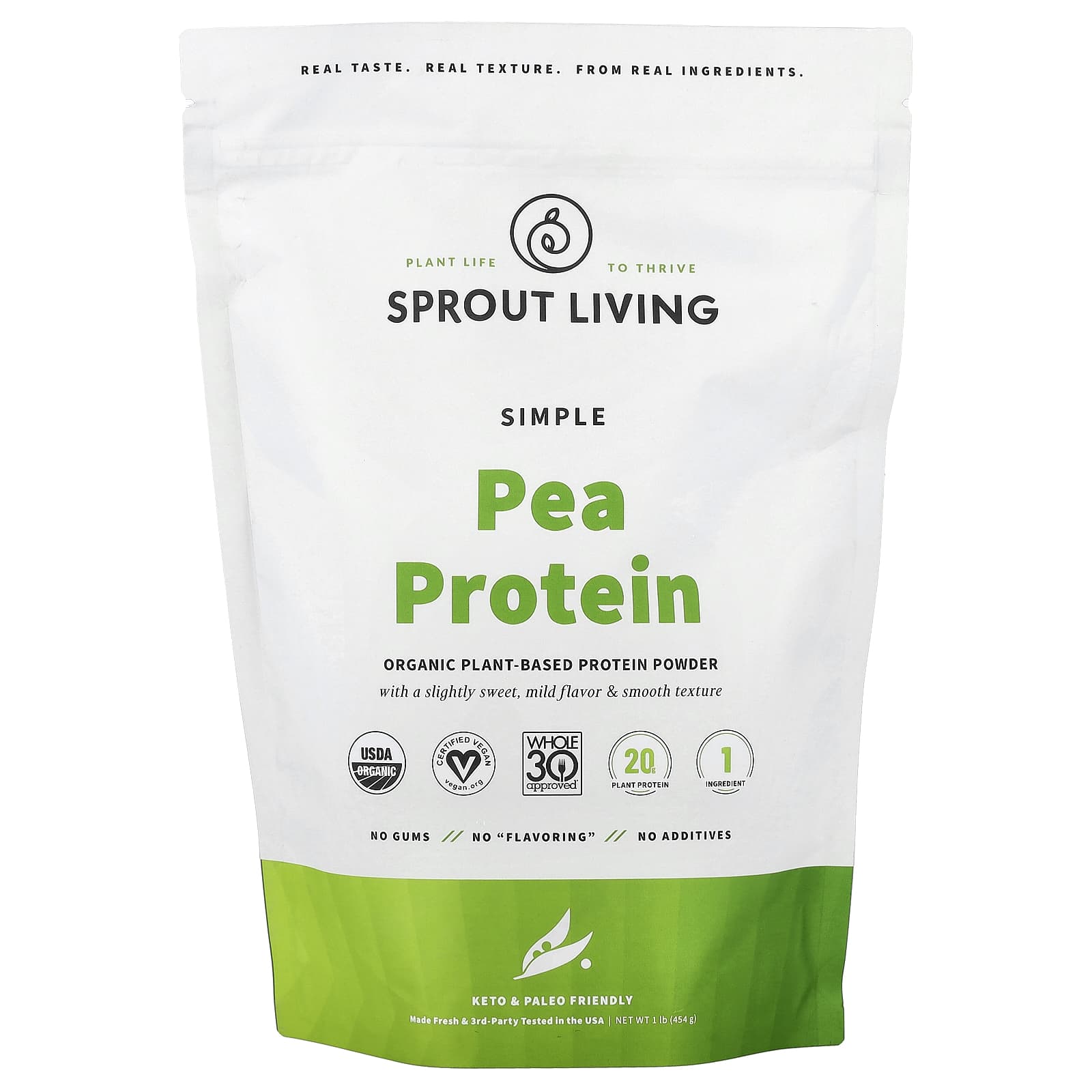 

Simple, Organic Pea Protein, Unflavored, 454G (1Lb)
