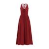 French holiday style red halter sexy sleeveless suspender dress spring and summer thin fairy waist long dress new