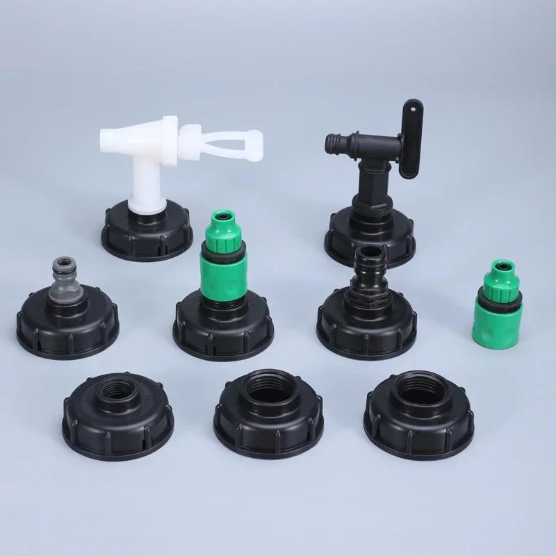 1/2 inch S60x6 Thread Plastic IBC Tank Tap 15mm Adapter Garden hose Connection With Switch Valve Water tank fittings