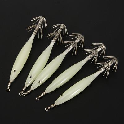 5Pcs Luminous Squid Lure Squid Fishing Lure Waterproof Cuttlefish Attracting Lure Rustproof Portable for Octopus Squid