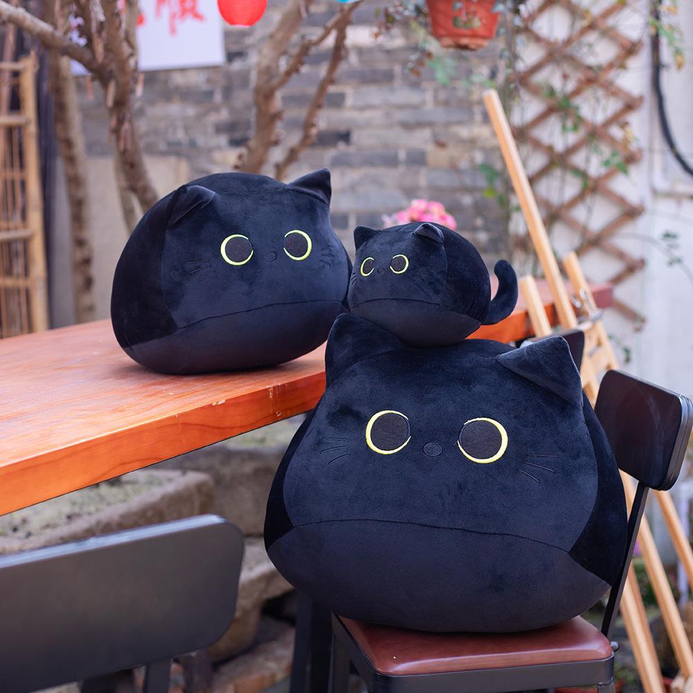 25cm Cute And Charming Black Cat Plush Toy Gentle Stuffed Animal Pillow Black Cat Plush Doll Infant Playthings Plushie Xmas Present Designed for