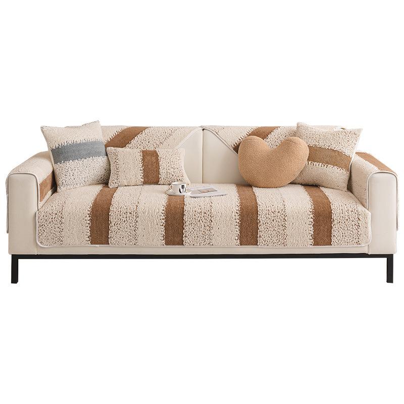 Plush Sofa Cushion Light Luxury High Sense Winter Thickened Non-Slip Seat Cushion  New Mahogany Sofa Cover Cloth