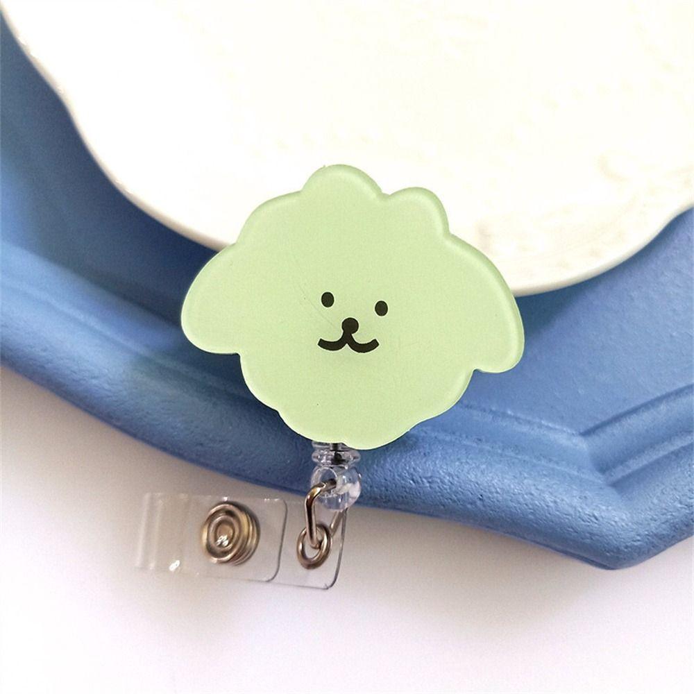 Name Tag Nurse Badge Reel Cartoon Dog Easy Pull Buckle Retractable Badge Holder  Doctor Students