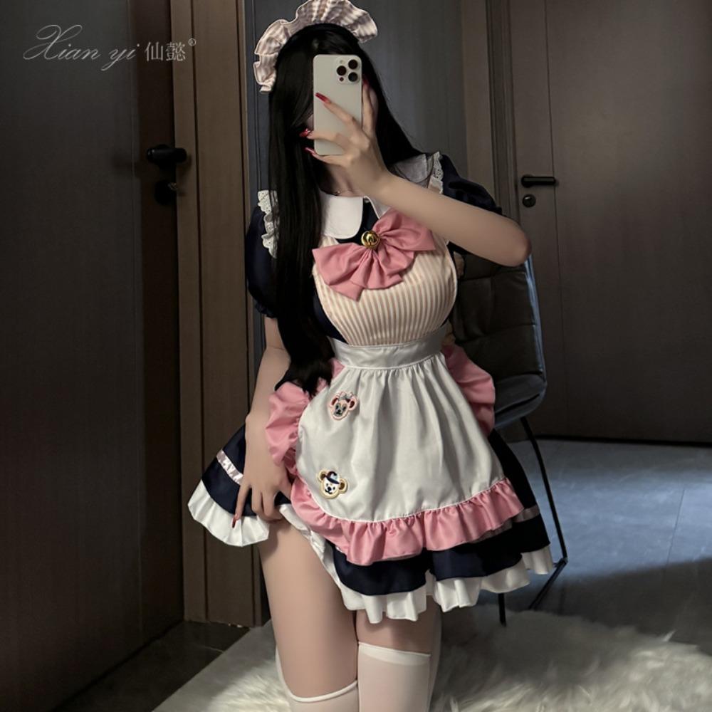 Xianyi Two-dimensional Animation Cos Uniform Japanese Sweet and Cute Plus Size Maid Dress Lolita Clothes 557