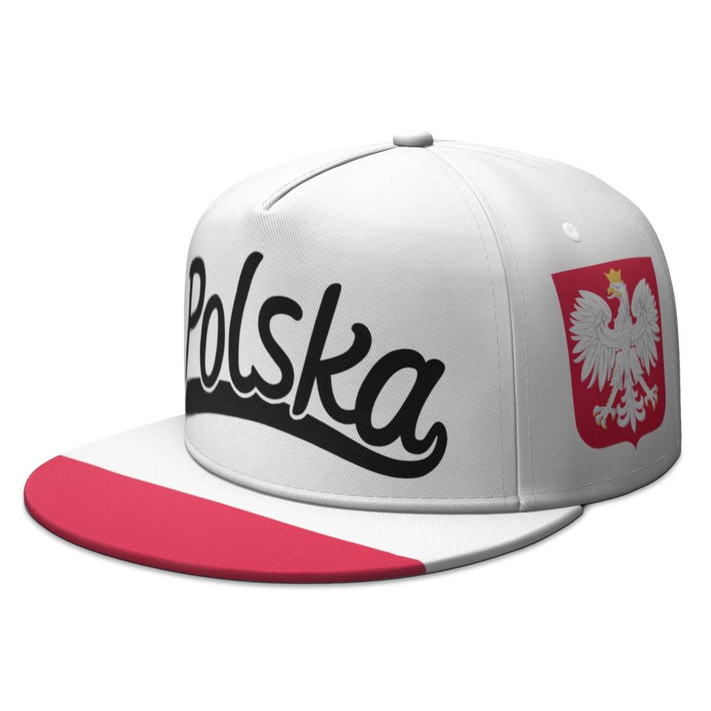 Polska Darmowy Niestandardowy Nadruk Nazwy Logo Zdjęcie Płaskie Rondo Czapka Flaga Narodowa Pl Republika Polska Polski Kraj College Hip-hop Czapka