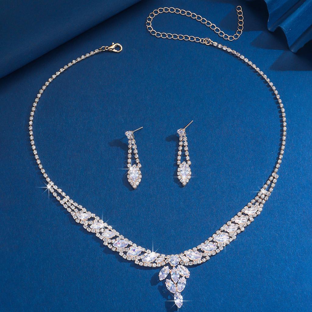 Necklace Set Earrings Jewelry Set Banquet Dress Set Chain Fashion Bridal Jewelry