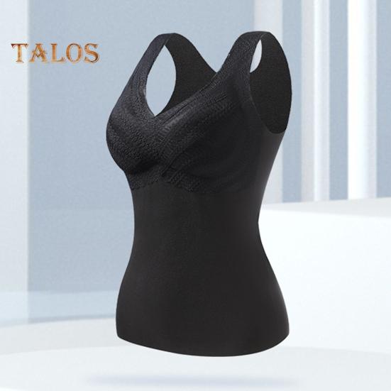 Zimní dámská zateplená vesta s hrudními vycpávkami Bezešvé sametové rychlé zamykání teploty Výstřih do V Slim Fit Elastické vnitřní nošení bez rukávů Spodní část tílka