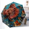 0106 Embossed Floral Marine Animals  Pattern, Automatic Folding Umbrella, Portable and Foldable Design, 8 Ribs, a Christmas or Birthday Gift.