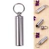 Stainless Steel  Bottle with Keychain  Storage Box Waterproof Portable for Outdoor Camping Survival