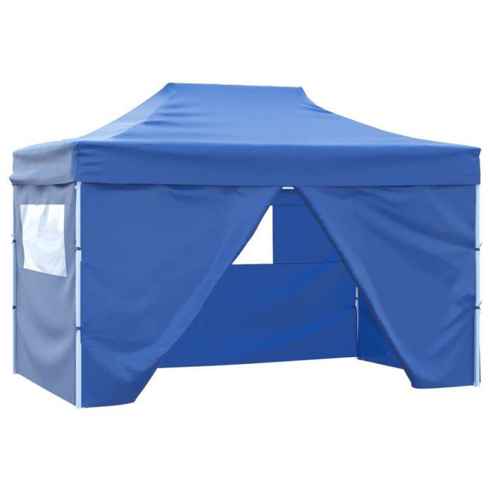 Tente pliable - vidaXL - 3 x 4,5 m - Imperméable - 4 parois latérales - Bleu