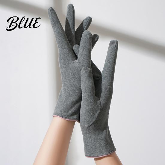 Button Wrist Gloves And Warm Weather Touch Women Cold Winter for Screen Soft Velvet Windproof