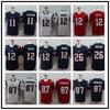 Dres amerického fotbalu Tým Patriots Uniforma Brady 12 87 11 Retro styl Směs bavlny Pánský Dámský