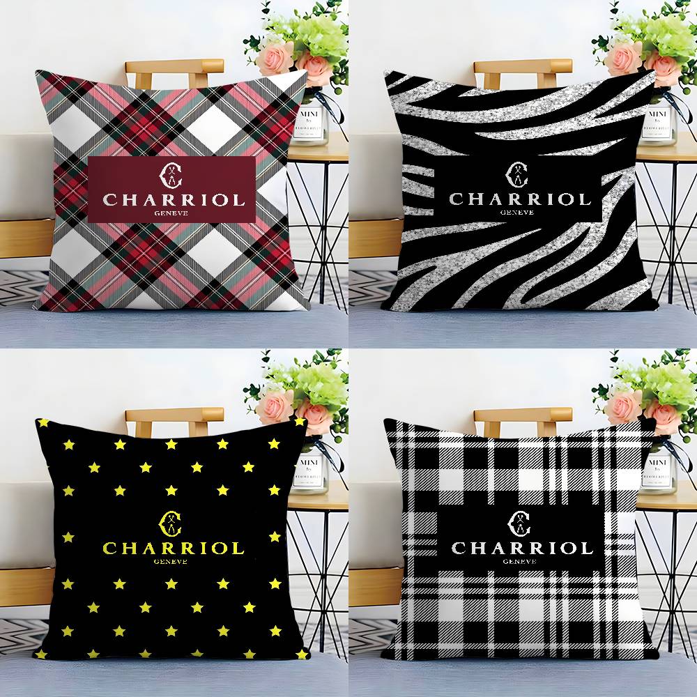 French C-Charriol Pillow Case Plush Fabric Soft Double Sided Print Sofa Cushion Cover Throw Pillow Covers